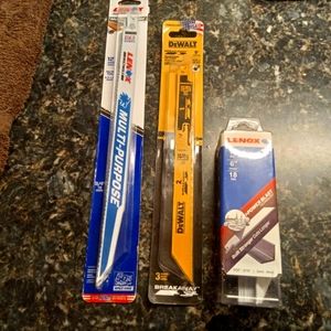 Dewalt and Lenox Sawzall blades new in box. Sold N/A sold